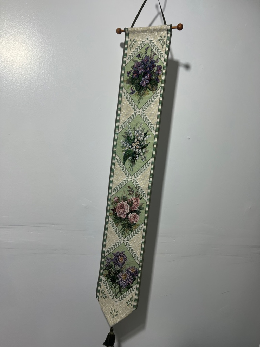 Vertical Floral Tapestry Panel